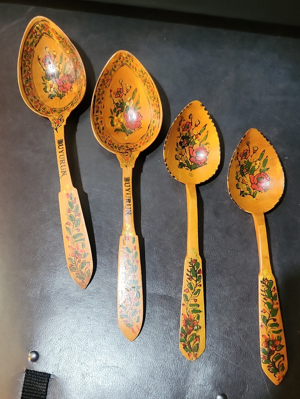 Hand-Painted Yellow Floral Decorative Spoon Set